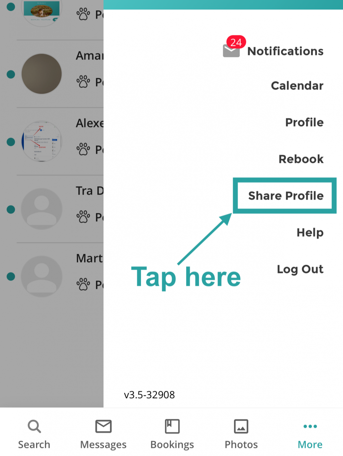 Share Your Profile Link with the Click of a Button - Mad Paws