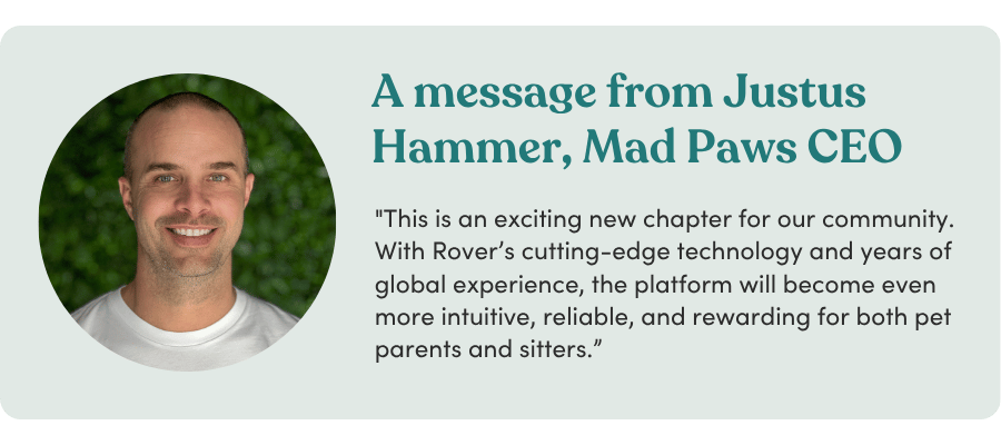 A message from our CEO Justus about the Rover acquisition