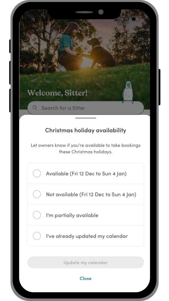 Apply for the peak period badge via the app